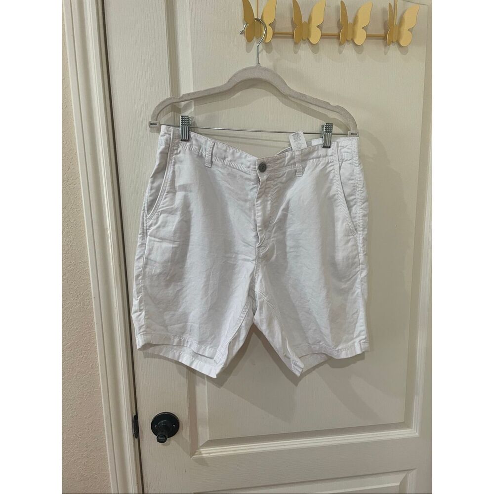 Michael Kors men's white chino tailored fit linen blend short size 32